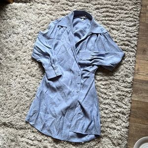 & Other Stories Blue wrap mini dress